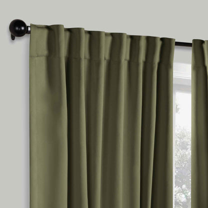 Solid Room Darkening Blackout Curtain Panels. Back Tabs. Set of 2
