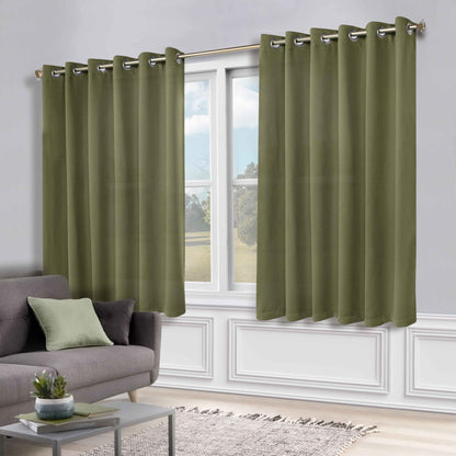 Classic Modern Solid Room Darkening Blackout Curtain Panels. Set of 2