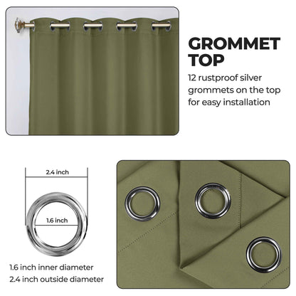 Classic Modern Solid Room Darkening Blackout Curtain Panels. Set of 2