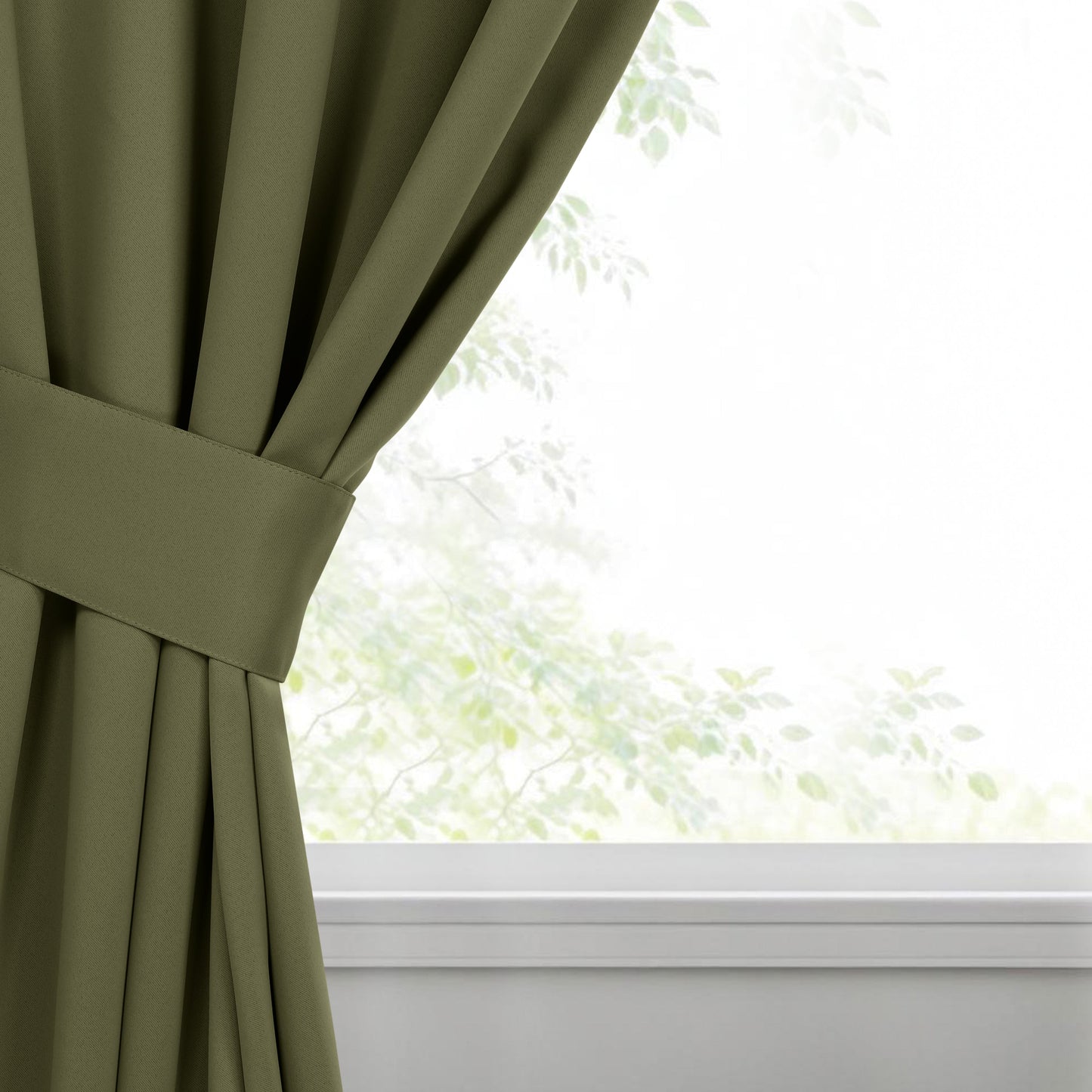 Classic Modern Solid Room Darkening Blackout Curtain Panels. Set of 2