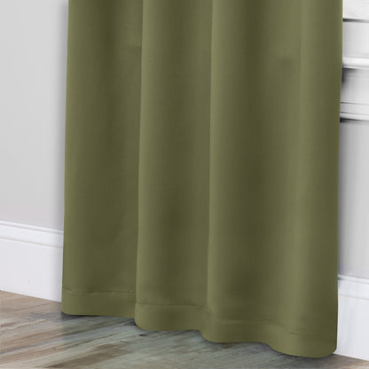 Solid Room Darkening Rod Pocket Blackout Curtain Panels. Set of 2