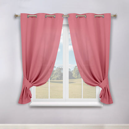 Classic Modern Solid Room Darkening Blackout Curtain Panels. Set of 2