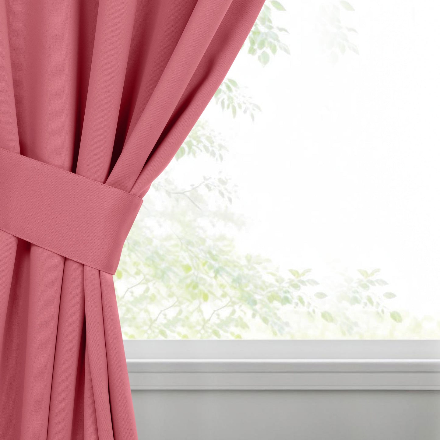 Classic Modern Solid Room Darkening Blackout Curtain Panels. Set of 2