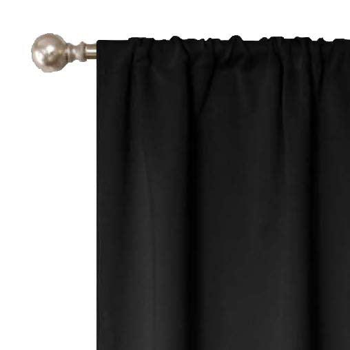 Solid Machine Washable Room Darkening Blackout Curtains. Set of 2