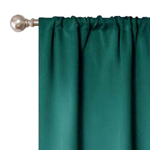 Solid Machine Washable Room Darkening Blackout Curtains. Set of 2