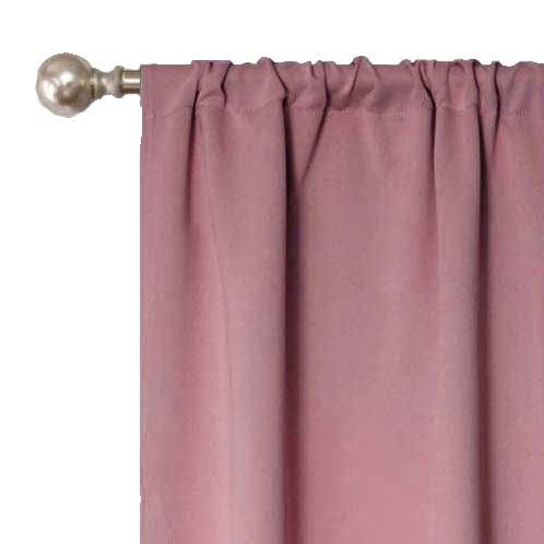 Solid Machine Washable Room Darkening Blackout Curtains. Set of 2