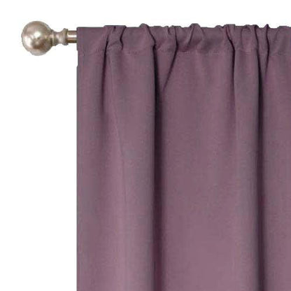 Solid Machine Washable Room Darkening Blackout Curtains. Set of 2