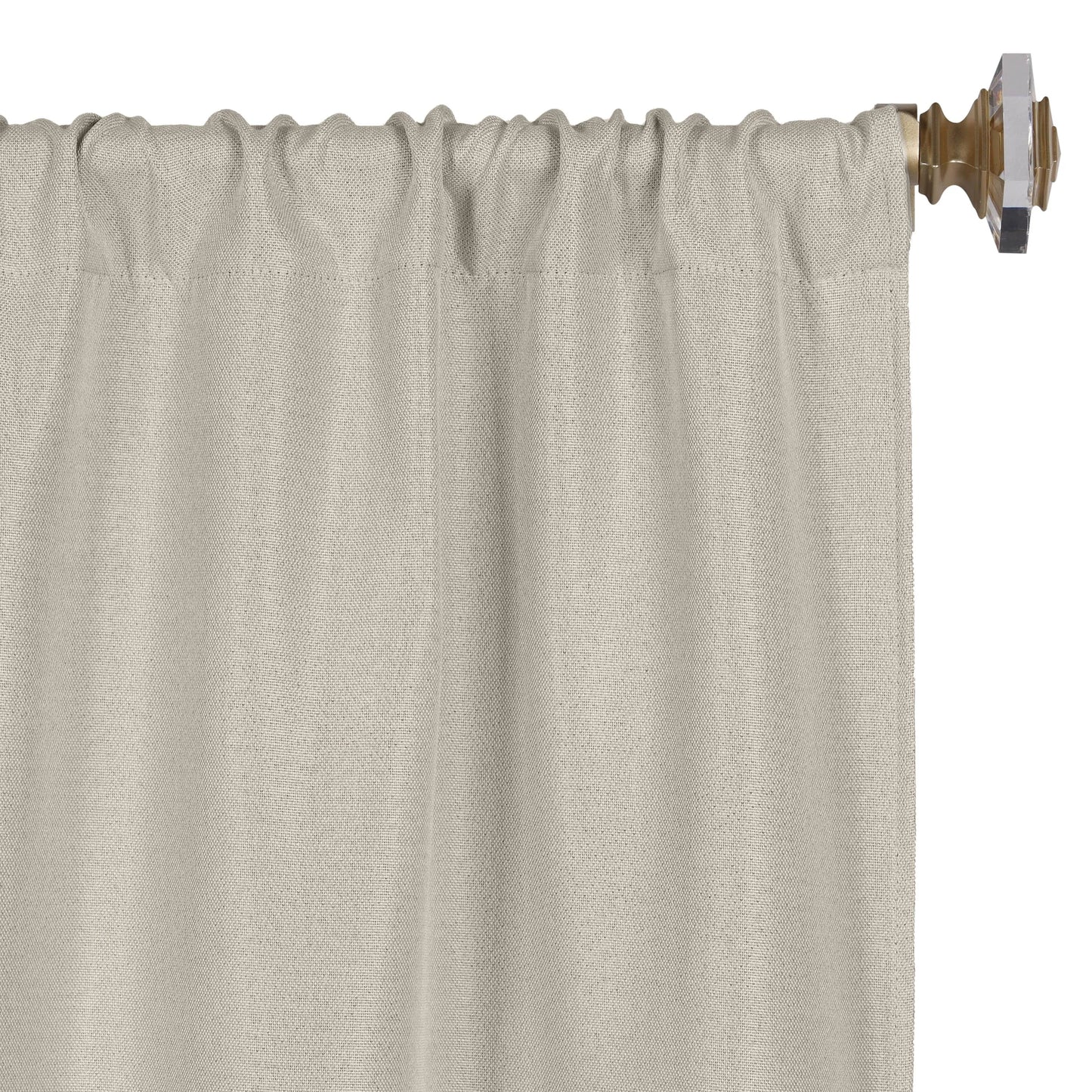 Linen Washable Room Darkening Blackout Curtains. Set of 2