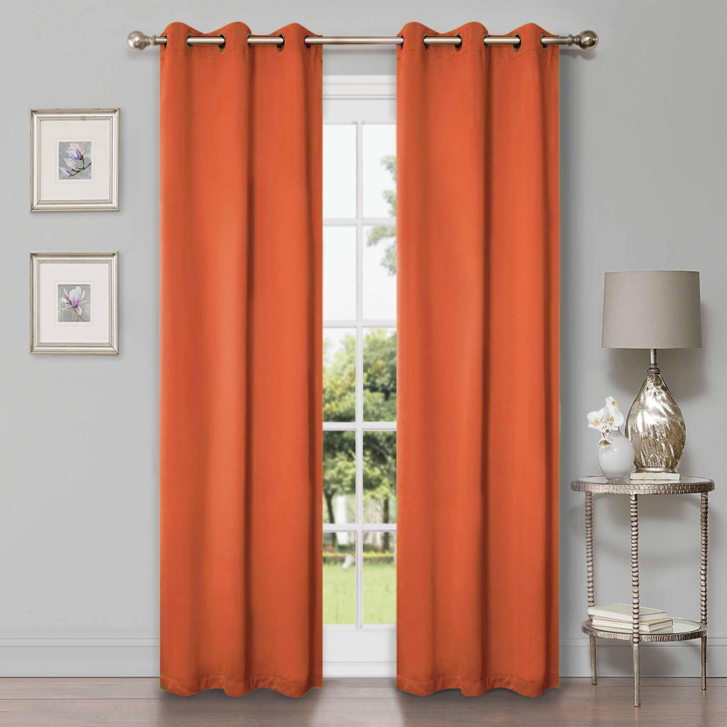 Solid Machine Washable Room Darkening Blackout Curtains. Set of 2