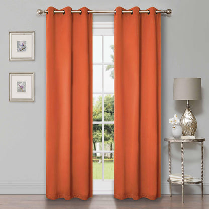 Solid Machine Washable Room Darkening Blackout Curtains. Set of 2