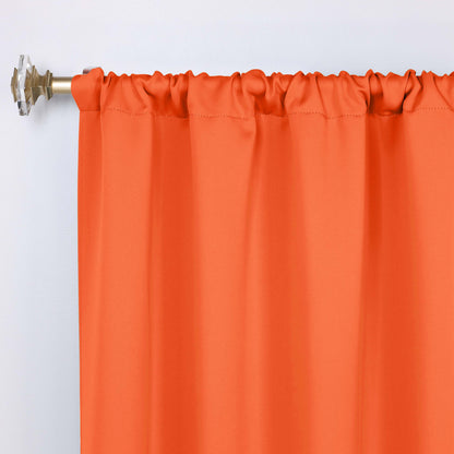 Solid Room Darkening Rod Pocket Blackout Curtain Panels. Set of 2