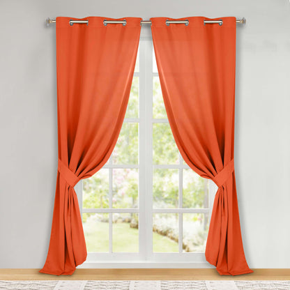 Classic Modern Solid Room Darkening Blackout Curtain Panels. Set of 2