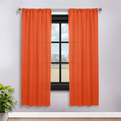 Solid Room Darkening Rod Pocket Blackout Curtain Panels. Set of 2