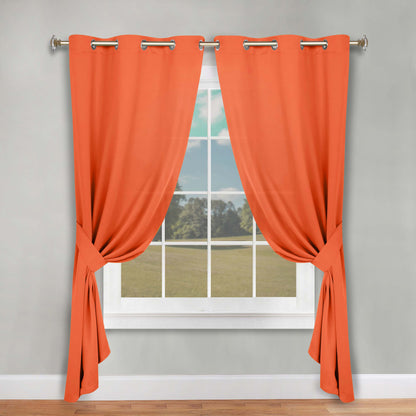 Classic Modern Solid Room Darkening Blackout Curtain Panels. Set of 2