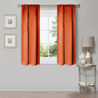Solid Room Darkening Rod Pocket Blackout Curtain Panels. Set of 2