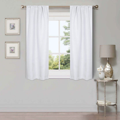 Linen Washable Room Darkening Blackout Curtains. Set of 2