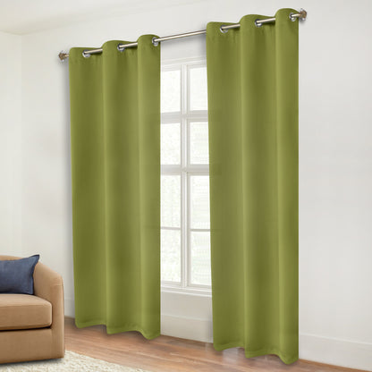 Classic Modern Solid Room Darkening Blackout Curtain Panels. Set of 2