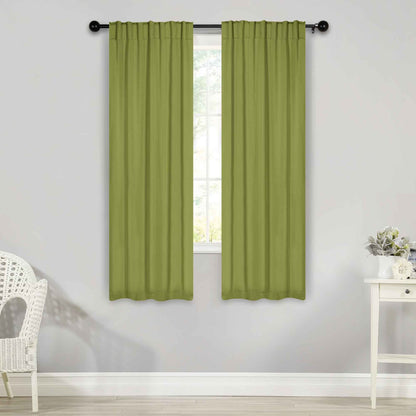 Solid Room Darkening Blackout Curtain Panels. Back Tabs. Set of 2