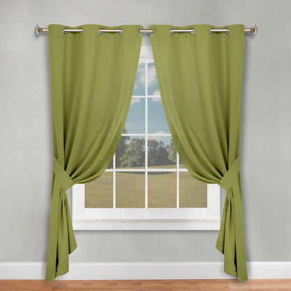 Classic Modern Solid Room Darkening Blackout Curtain Panels. Set of 2