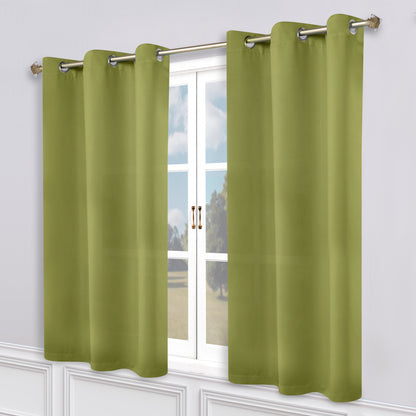 Classic Modern Solid Room Darkening Blackout Curtain Panels. Set of 2