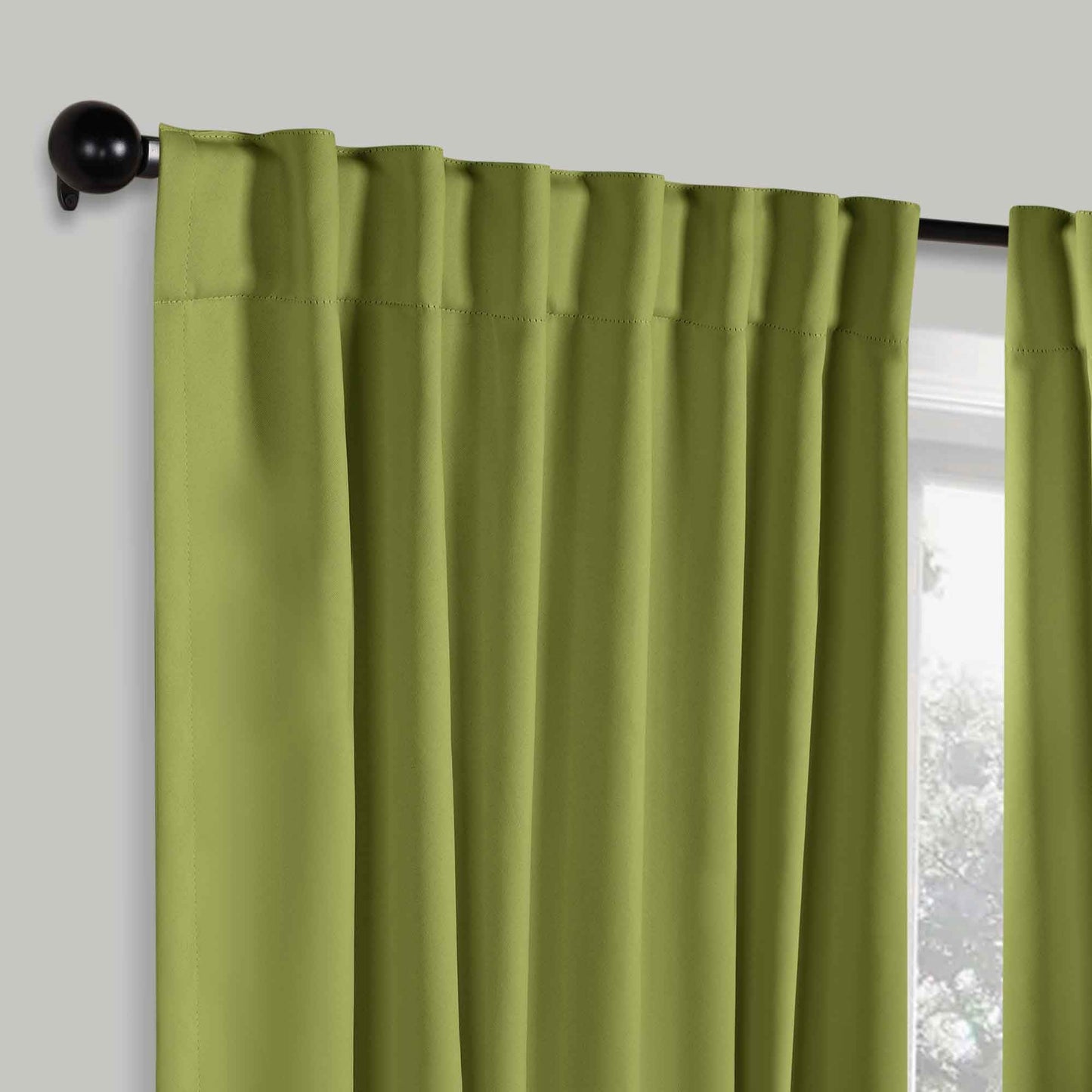 Solid Room Darkening Blackout Curtain Panels. Back Tabs. Set of 2