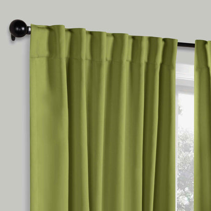 Solid Room Darkening Blackout Curtain Panels. Back Tabs. Set of 2