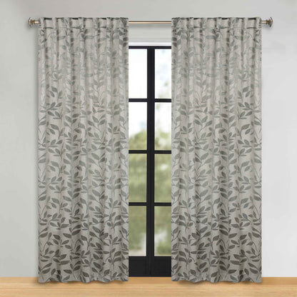 Leaves Room Darkening Back Tabs Blackout Curtain Panels. Set of 2