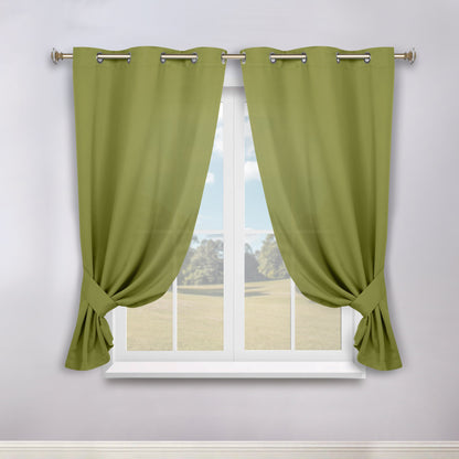 Classic Modern Solid Room Darkening Blackout Curtain Panels. Set of 2