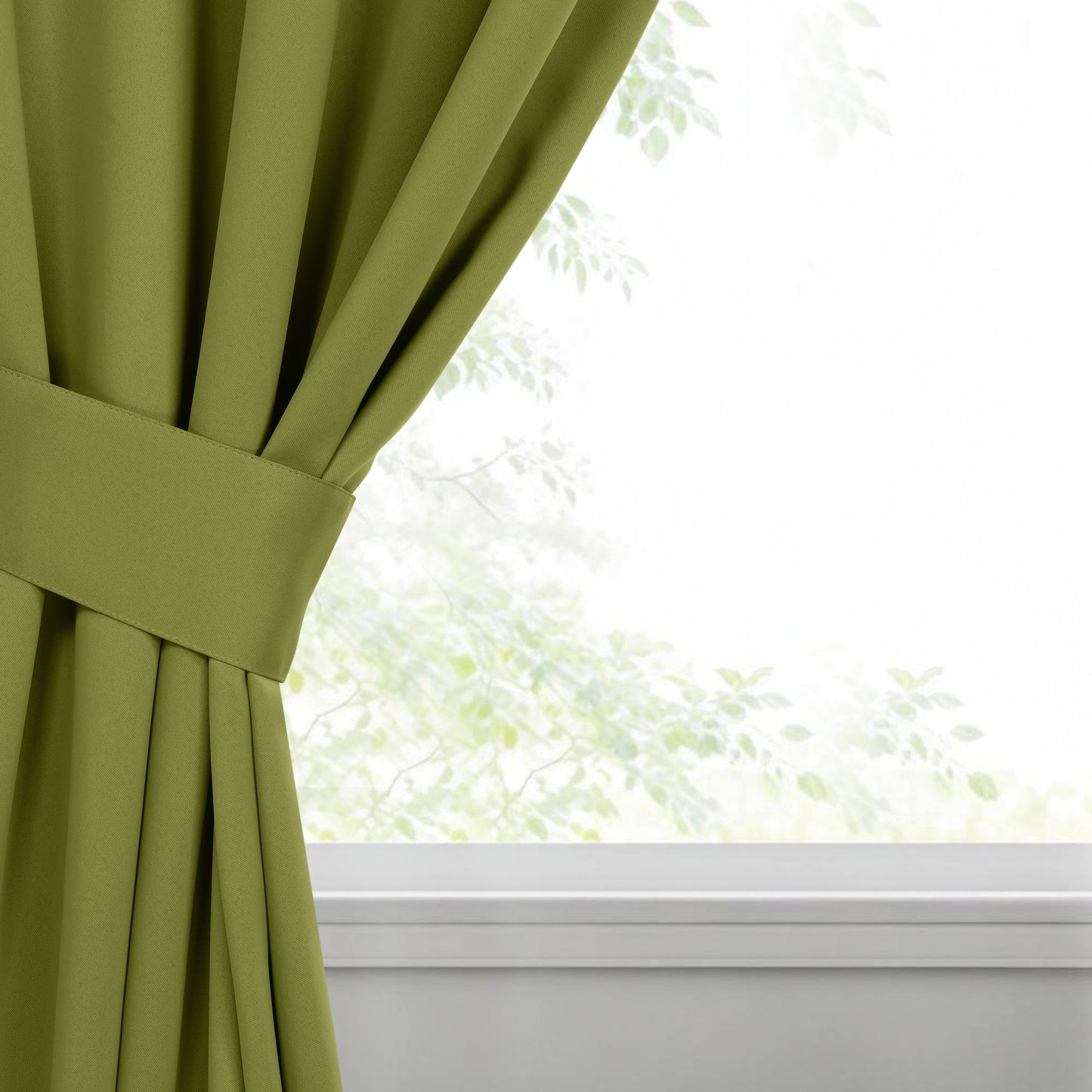 Classic Modern Solid Room Darkening Blackout Curtain Panels. Set of 2
