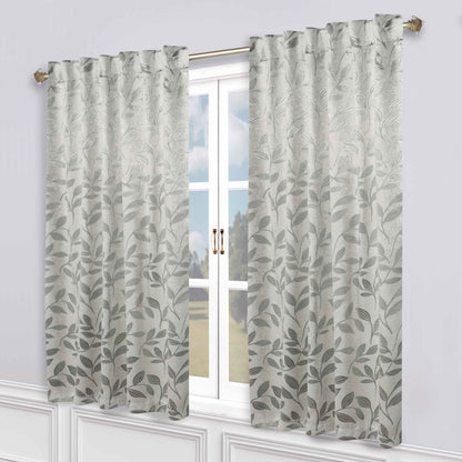 Leaves Room Darkening Back Tabs Blackout Curtain Panels. Set of 2