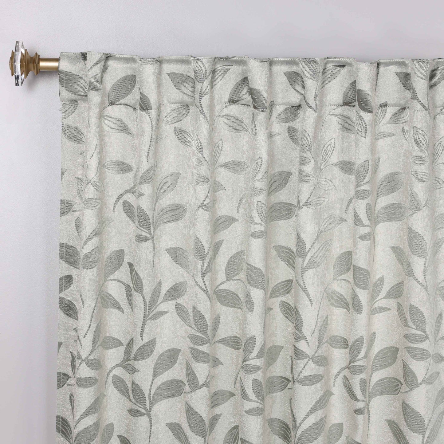 Leaves Room Darkening Back Tabs Blackout Curtain Panels. Set of 2