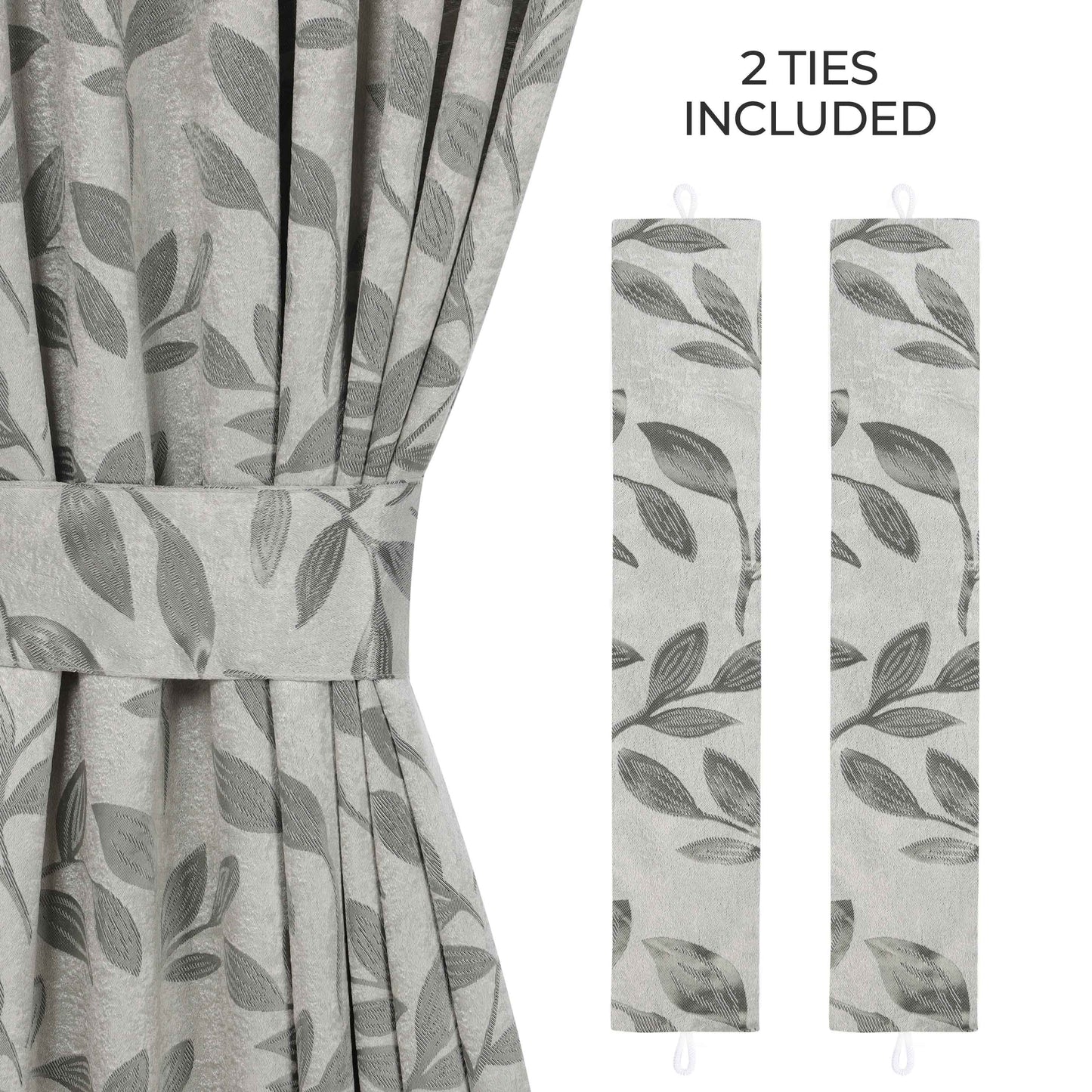 Leaves Room Darkening Washable Blackout Curtain Panels. Set of 2