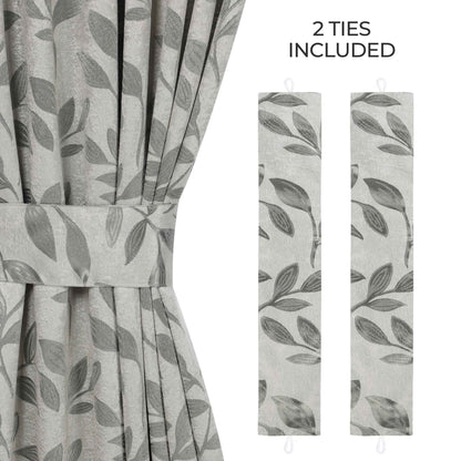 Leaves Room Darkening Washable Blackout Curtain Panels. Set of 2