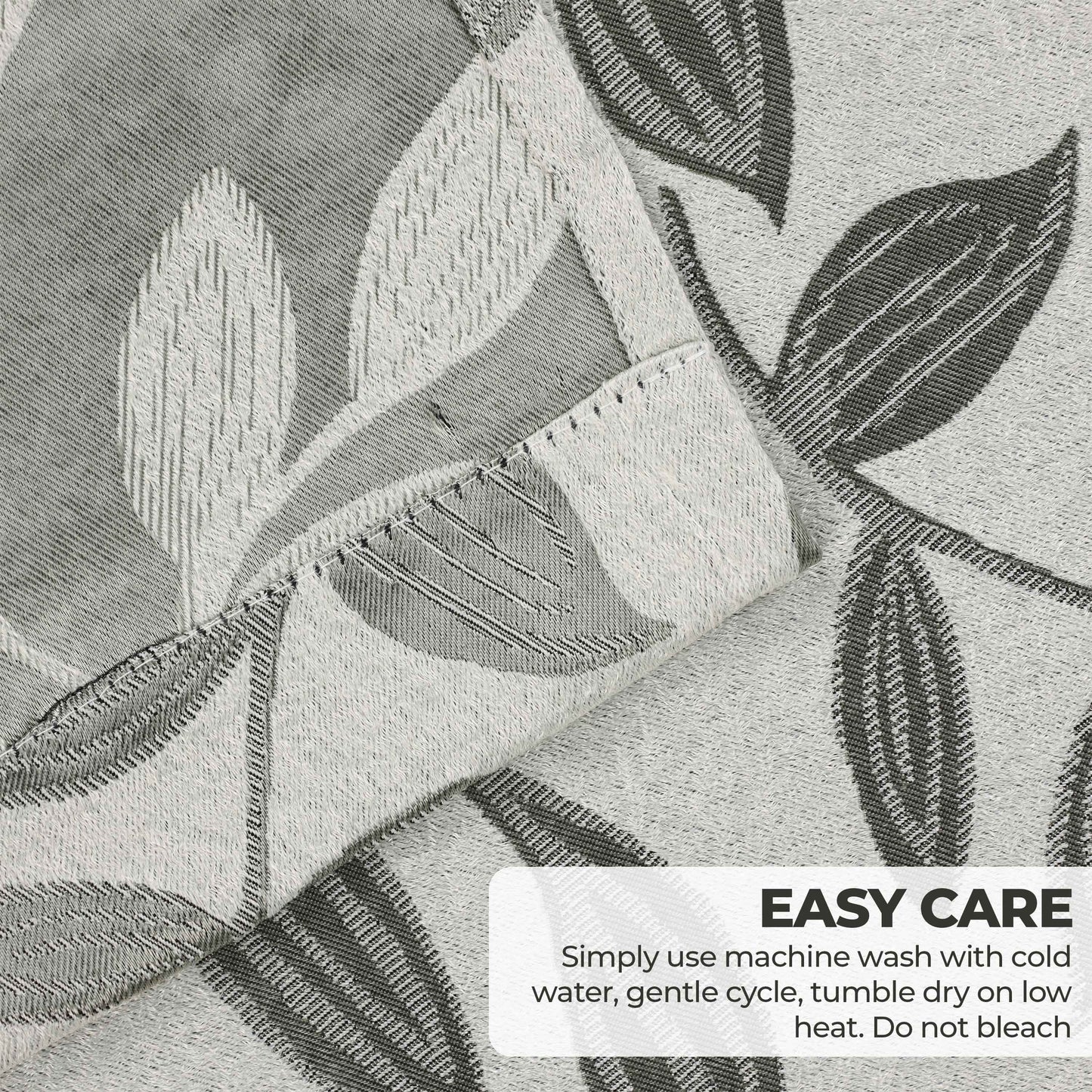 Leaves Room Darkening Washable Blackout Curtain Panels. Set of 2