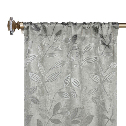 Leaves Room Darkening Washable Blackout Curtain Panels. Set of 2