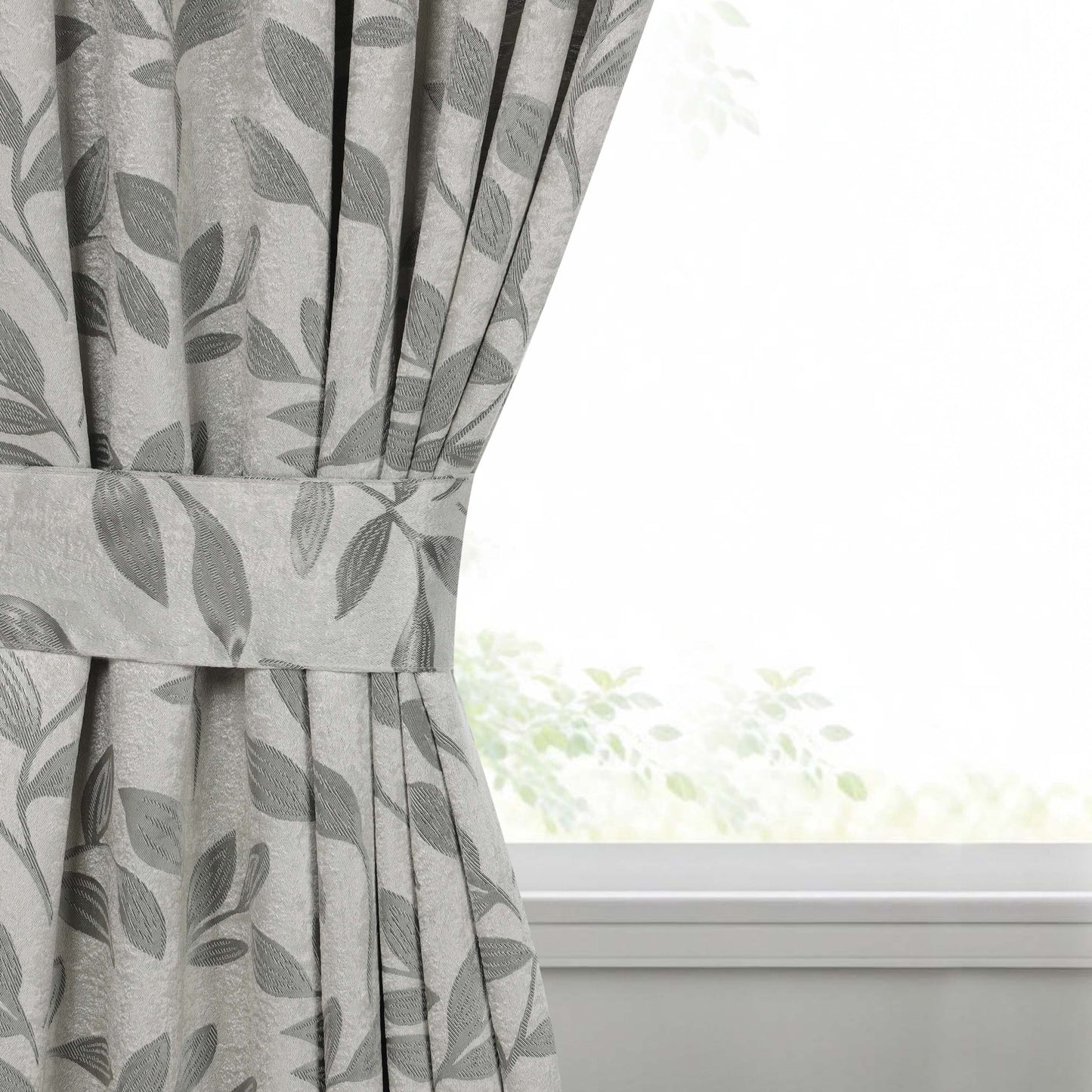Leaves Room Darkening Washable Blackout Curtain Panels. Set of 2