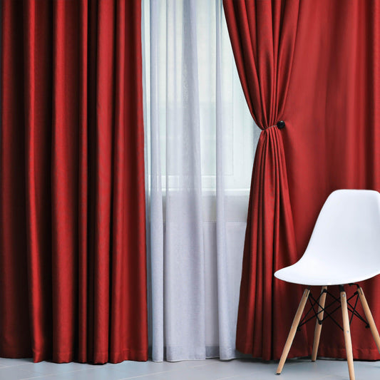 Solid Machine Washable Room Darkening Blackout Curtains. Set of 2