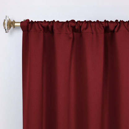 Solid Room Darkening Rod Pocket Blackout Curtain Panels. Set of 2