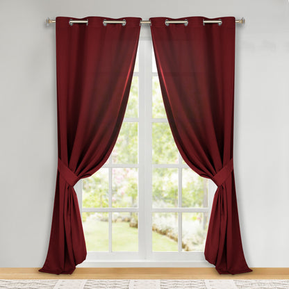 Classic Modern Solid Room Darkening Blackout Curtain Panels. Set of 2