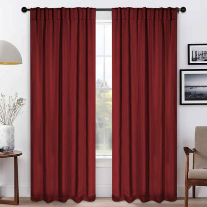 Solid Room Darkening Blackout Curtain Panels. Back Tabs. Set of 2