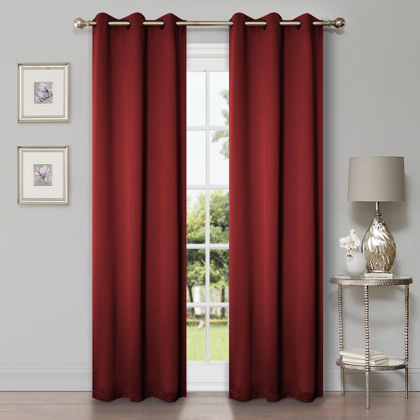 Solid Machine Washable Room Darkening Blackout Curtains. Set of 2