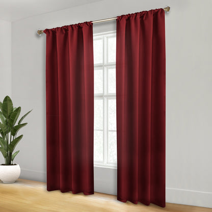 Solid Room Darkening Rod Pocket Blackout Curtain Panels. Set of 2