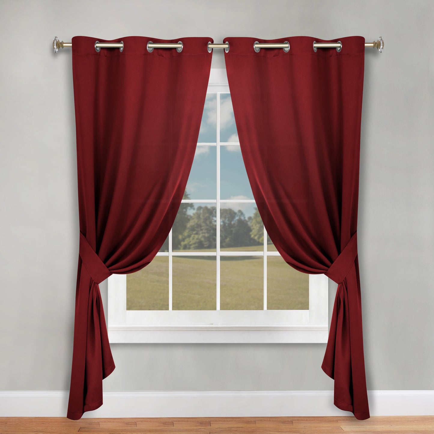 Classic Modern Solid Room Darkening Blackout Curtain Panels. Set of 2