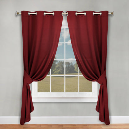 Classic Modern Solid Room Darkening Blackout Curtain Panels. Set of 2