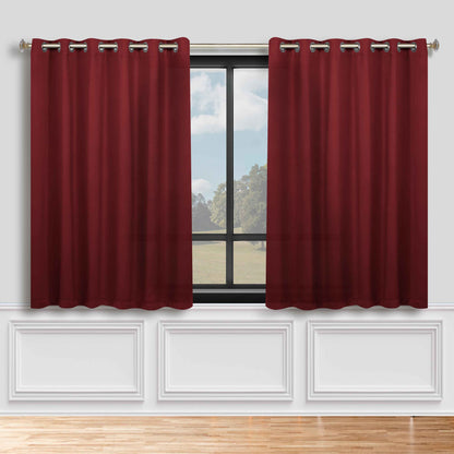 Classic Modern Solid Room Darkening Blackout Curtain Panels. Set of 2
