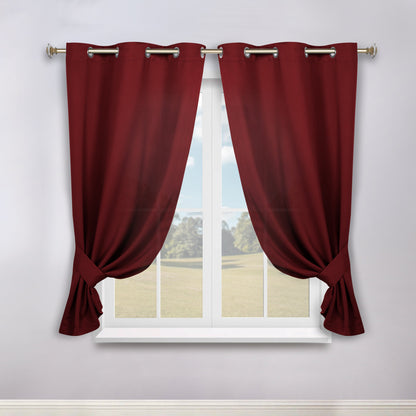 Classic Modern Solid Room Darkening Blackout Curtain Panels. Set of 2