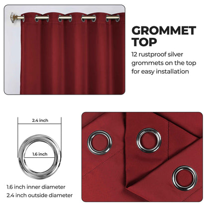 Classic Modern Solid Room Darkening Blackout Curtain Panels. Set of 2