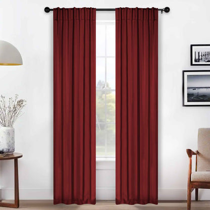 Solid Room Darkening Blackout Curtain Panels. Back Tabs. Set of 2
