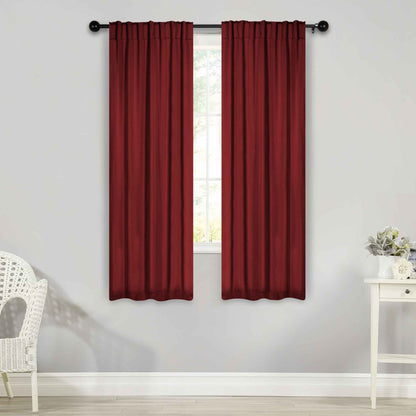 Solid Room Darkening Blackout Curtain Panels. Back Tabs. Set of 2