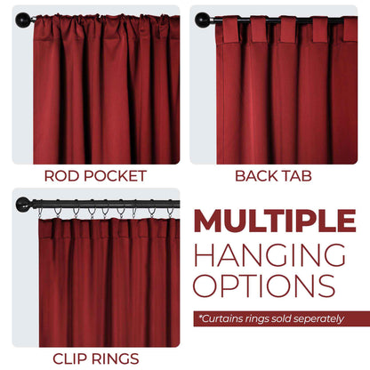 Solid Room Darkening Blackout Curtain Panels. Back Tabs. Set of 2